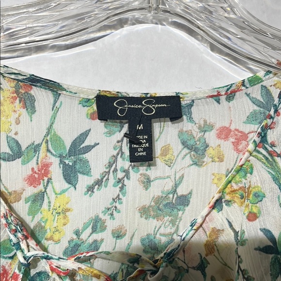 Jessica Simpson Cream Ruffled Bib Collar layer Blouse - Picture 3 of 6